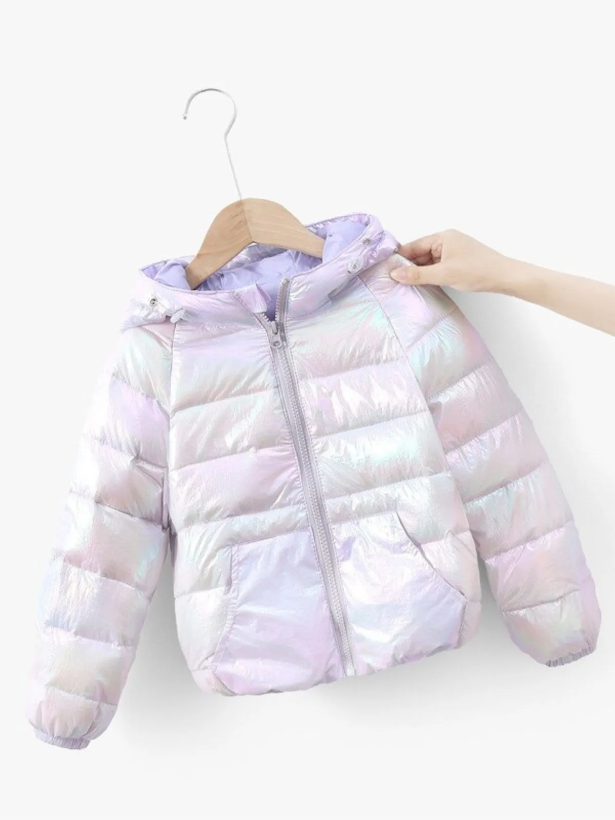 Winter's Sparkle Iridescent Puffer Jacket