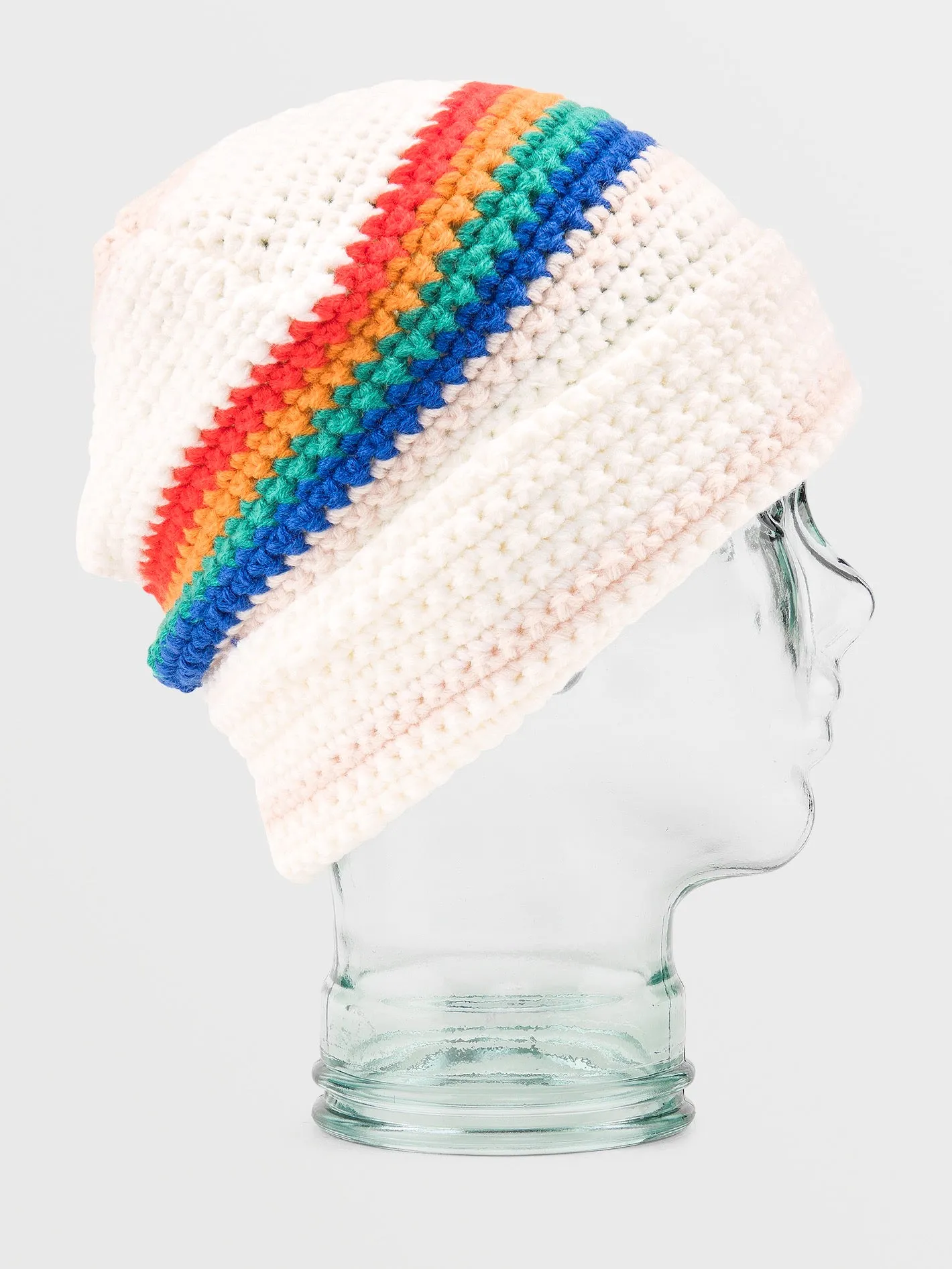 Womens Yay Crochet Beanie - White