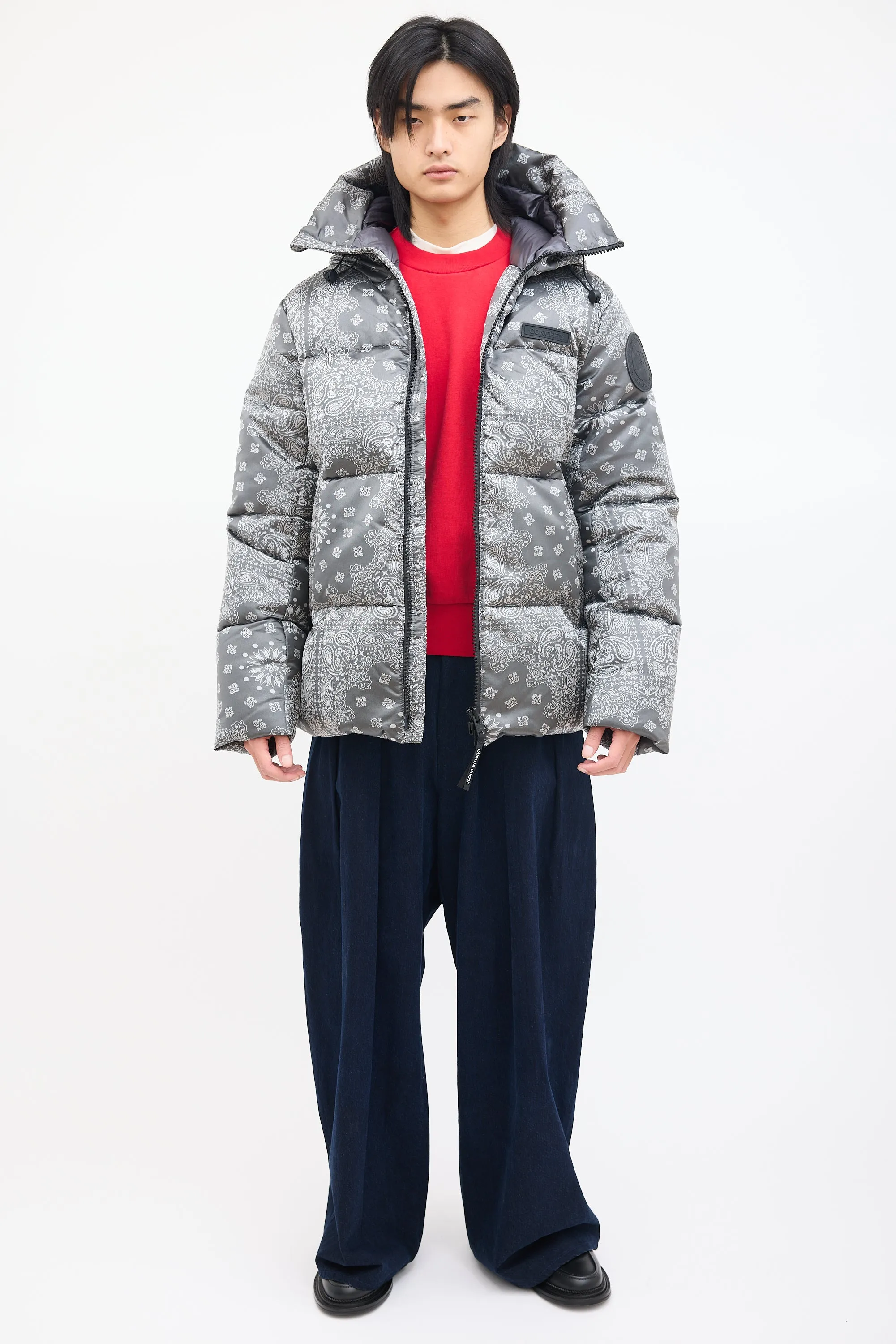 X CNCPTS Grey Bandana Crofton Puffer Jacket