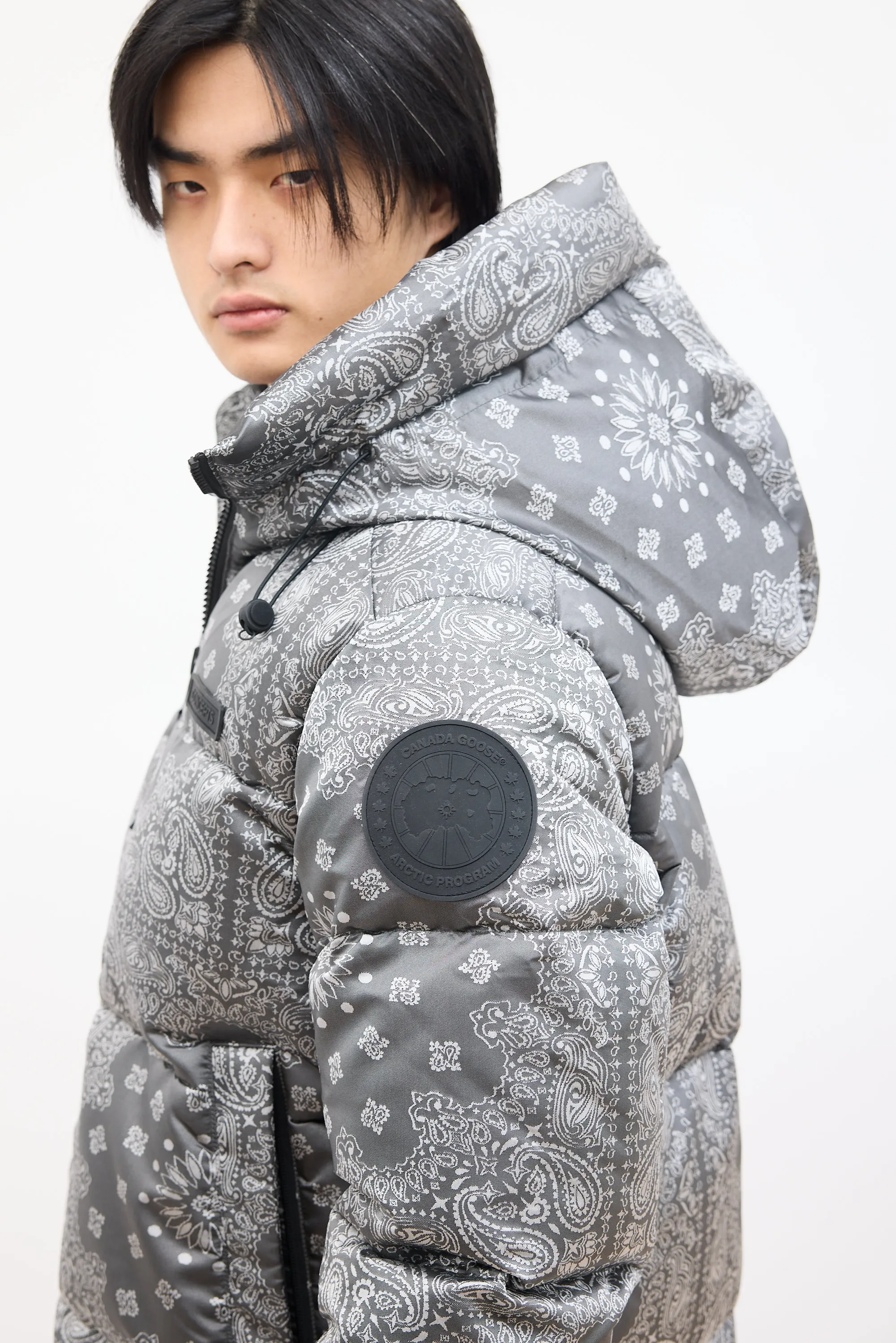 X CNCPTS Grey Bandana Crofton Puffer Jacket