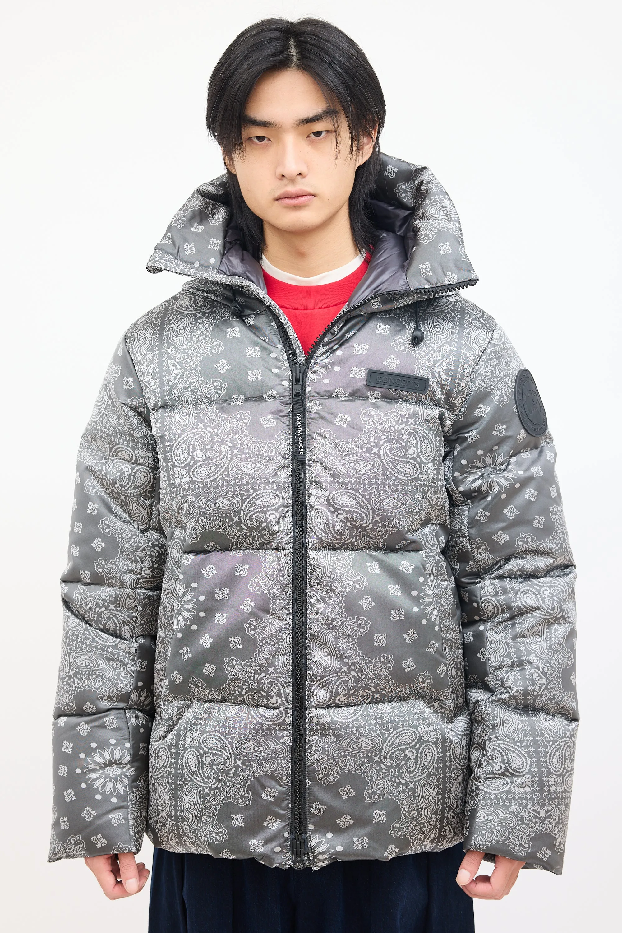 X CNCPTS Grey Bandana Crofton Puffer Jacket