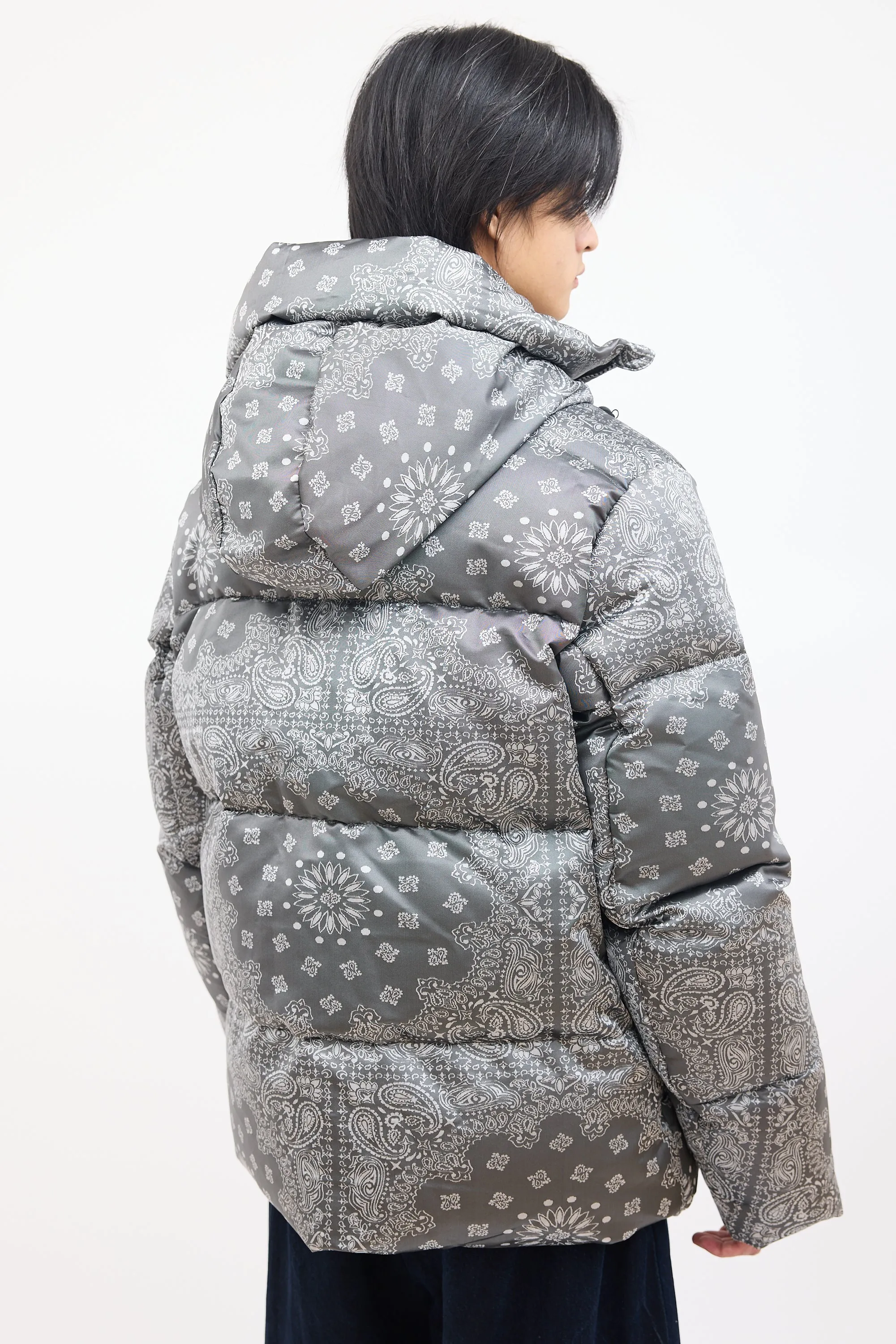 X CNCPTS Grey Bandana Crofton Puffer Jacket